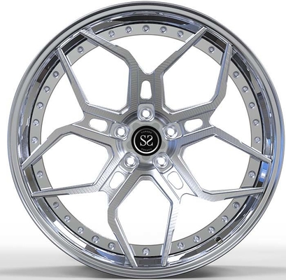 Hyper Silver Polish 2 Piece Staggered Alloy Wheels For Porsche 5x130
