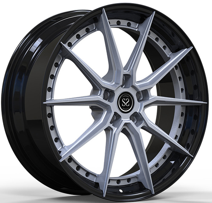 Machined Face 2 PC Gloss Black Forged Alloy Wheels Sputtering Staggered 20 and 21 inches