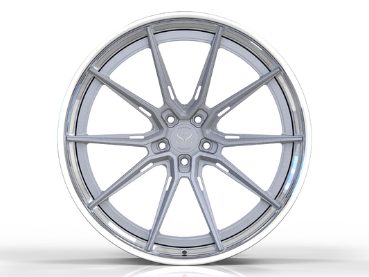 2 Piece 20inch 5x112 Aluminum Alloy Wheels Brushed Grey Polished Barrel For Mercedes Bmw X3 Forged Rims