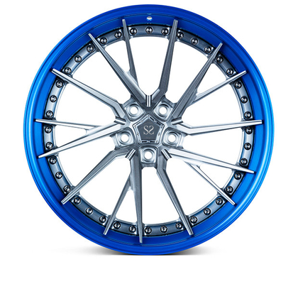 Deep Dish Staggered Directional Spokes Forged Car Wheels 20 Inch 22 Inch