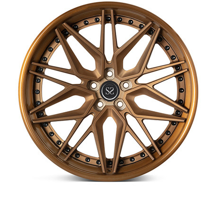 Polished Bronze 3 Piece Forged Wheel Rims 7-12&quot; Width
