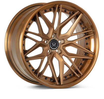 Polished Bronze 3 Piece Forged Wheel Rims 7-12&quot; Width