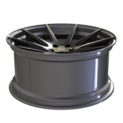 20x10 Aluminum 2 Piece Forged Wheels T6 Center Matte Black Barrel Polished