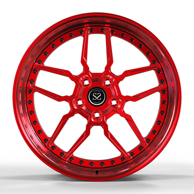 5x114.3 for Nissan GTR  Candy Red  Custom 2-PC Staggered Sizes 20*8 .5and 20*10.5