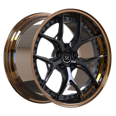 For Porsche GT3 RS 5x130 2-PC Forged Alloy Rims Bronze Barrel+Black disc Staggered 19 and 20 inches