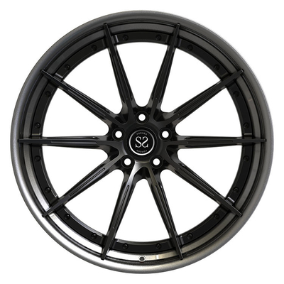 5x112 rims for Audi RS8 Gloss Black 2-PC Forged Aluminum Alloy Rims Staggered 19 and 20 inches