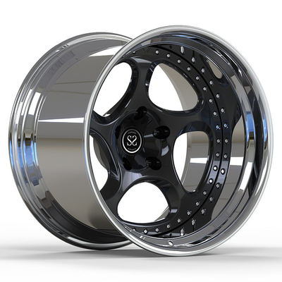 For GT4 2-PC Forged Aluminum Alloy Rims Staggered 19 20 inch Polish Barrel Gloss Black Disc Wheels