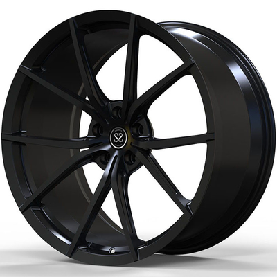 Fit to Porsche 996 5x130 Custom Gloss Black 1-PC Forged Alloy Rims 18 19 20 21 and 22 inches