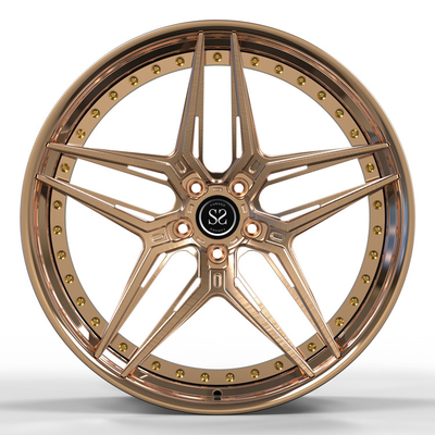 Alloy 812 Passenger Car Wheels 21x10 Front 22x12 Rear Staggered Forged 2 Piece Custom Rims