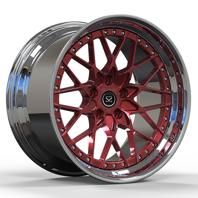 Matt Red Disc Two Forged Rims Taggered 19 21 Inches 5x112 For Audi R8