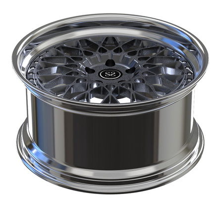 Center Grey Barrel Polished 20 Inch Staggered Rims 2 Piece Forged Alloy