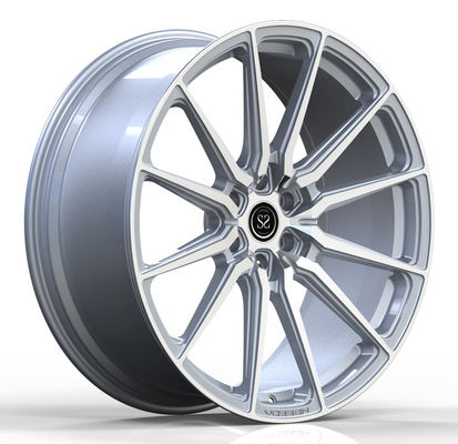24X10 Monoblock Forged Rims 1 Piece Aluminum Alloy Polished Silver Wheels