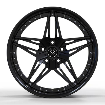 Black Alloy Chevy Nova 2 PC Forged Wheels Staggered 18inch 19inch 18x8 19x9