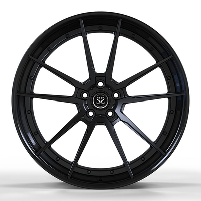 A6061 T6 Audi Forged Wheels Aluminum Gloss Black Forged Rims 5x112