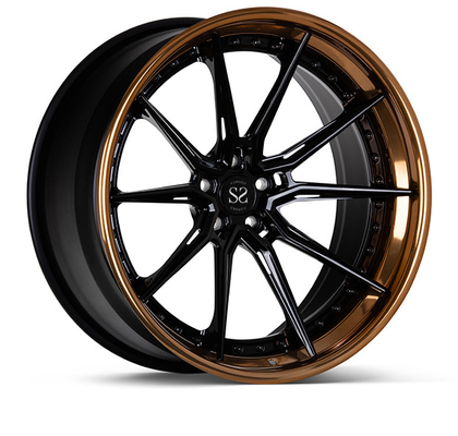 Forged 3 Piece Wheels 24inch Polished Bronze Lip Gloss Black For RS5 Rims