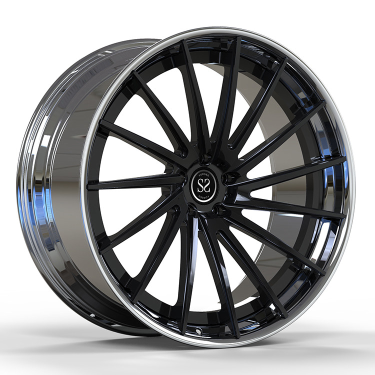 Black Polished Forged 2PC Wheel Rims Staggered 22inch For BMW X5 X6