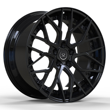 Satin Matte Black 2 Piece Forged Wheels Dics Spoke Barrel Lip For Mercedes Benz C43 20inch Rims