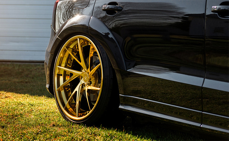 High Polish Lips 2 Piece Forged Wheels For Audi RS6 20inch Brush Gold Custom Rims