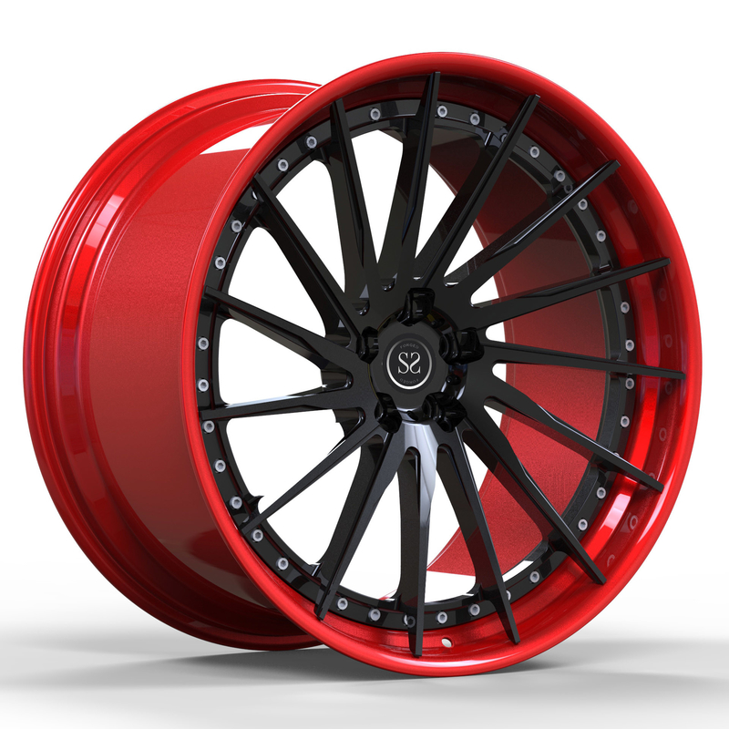 21 22 23 24inch Forged 2 Piece Rims For Ferrari F8 5x130 Custom Red Black Wheels