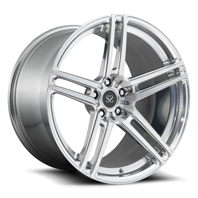 Silver Monoblock 21 Inch 1 Piece Forged Wheels Staggered For Ferrari 488