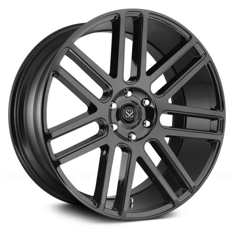 custom size 20 21 22 forged rims wheel with matte black spoke barrels for luxury car