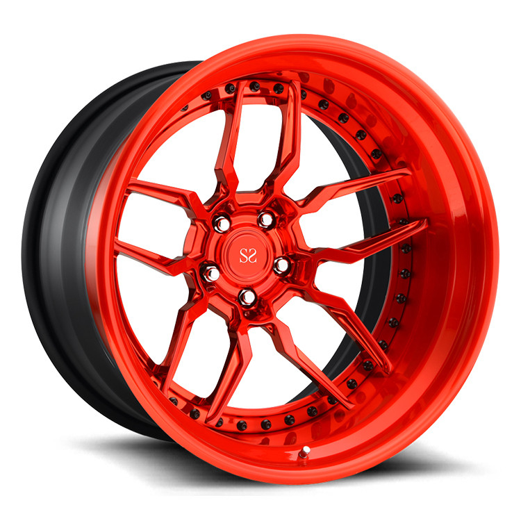 18-24 inch customize 3 piece forged wheel rim with deep lip