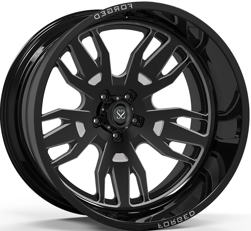 Off Road 22x12 24x12 and 24x14 Gloss Black Machined Deep Lip 4x4 Car Alloy Wheels Rims Customized