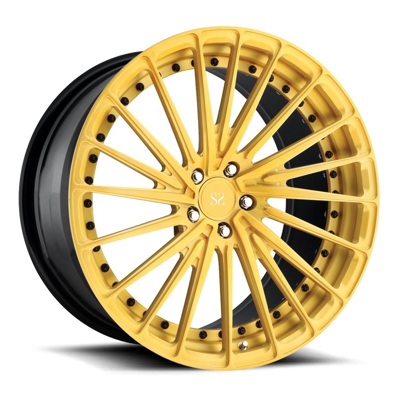 Porsche Forged Wheels  22 inch gold painting alloy aluminum 3 piece forged wheels rims 5x112 5x130