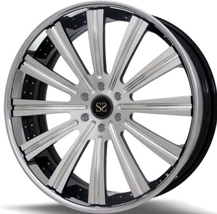 2- Piece Silver 21 Inch Forged Wheels Rims For Lamborghini, Ferrari, Toyota, Nissan, Audi, Porsche, Mclaren  Chevy Corve