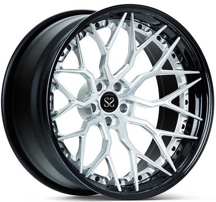 SAE J2530 20 Inch Staggered 3 Piece Forged Rims Hyper Silver 5x130 5x112 5x114.3 20 21 and 22 inches