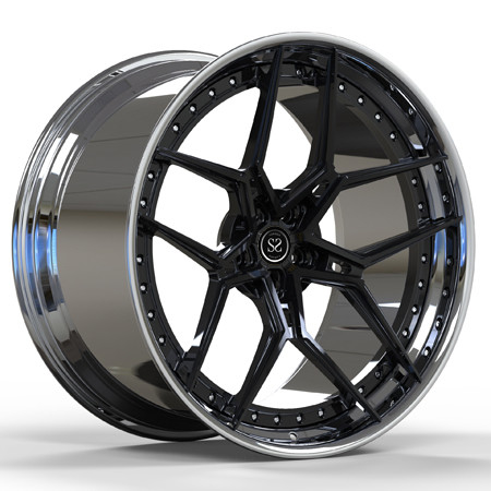 2-piece 22x10 barrel polished center gloss black forged rims deep dish wheels for 488