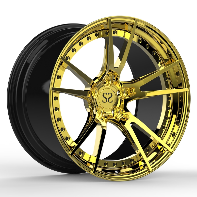 Bmw M6 20inches Golden A6061 Aluminum 2 Piece Forged Wheels