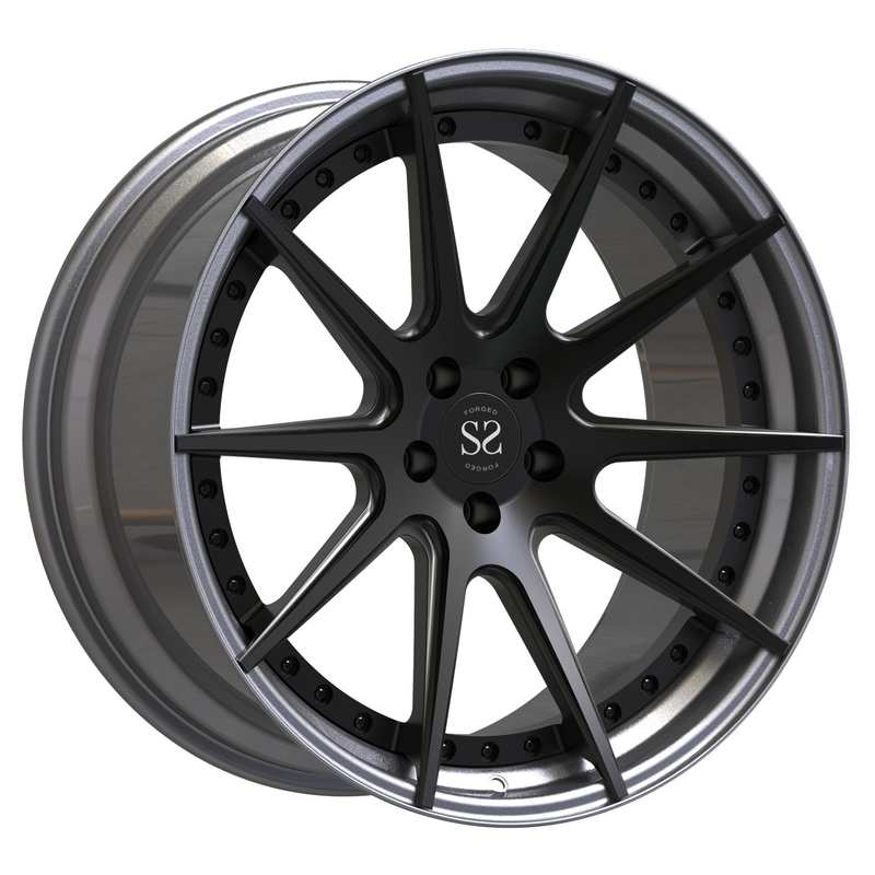 Audi Rs6 Two Piece Forged Wheels Satin Black For Running Car