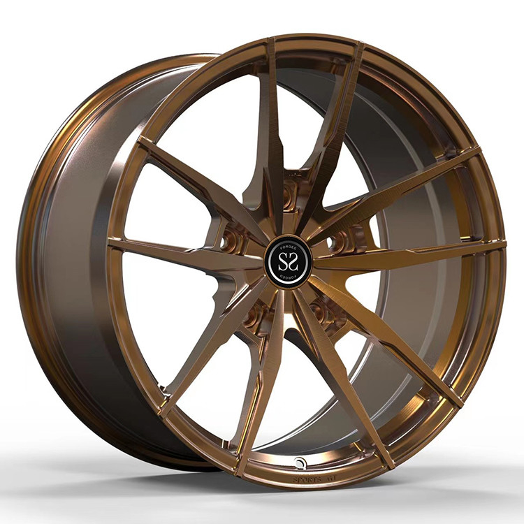 Audi A8L 5x112 Bronze 1-PC Forged Aluminum Alloy Wheel Rims Custom Staggered 19  20 21 and 22 inches