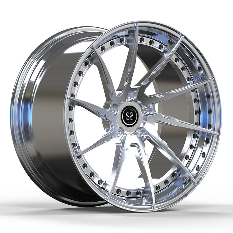 5x112 Polish 2 PC Forged Wheels Aluminum Alloy Rims 20inch Staggered