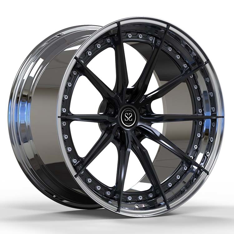 Polished Black 21 Inches 1 Piece Forged Wheels For Golf GTI