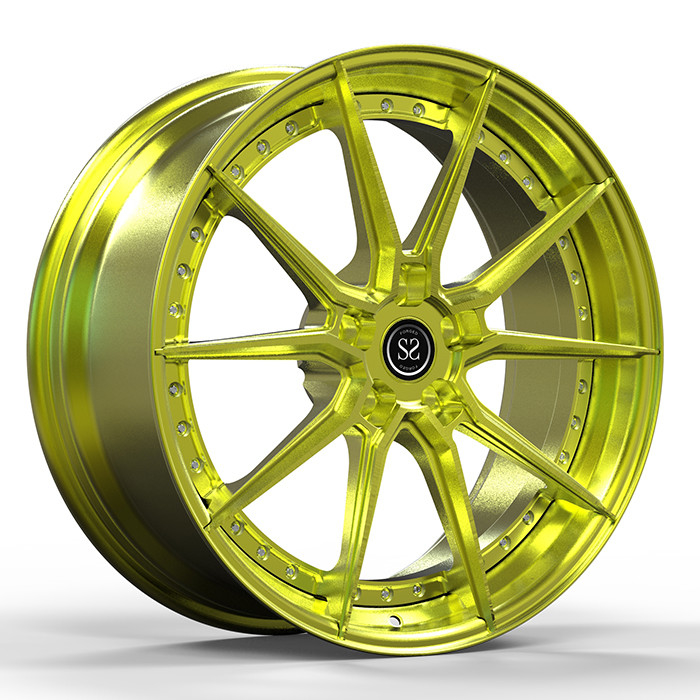 Lamborghini Urus Brush Gold 2-PC Forged Alloy Rims 5x120 Staggered 21 And 22 Inches