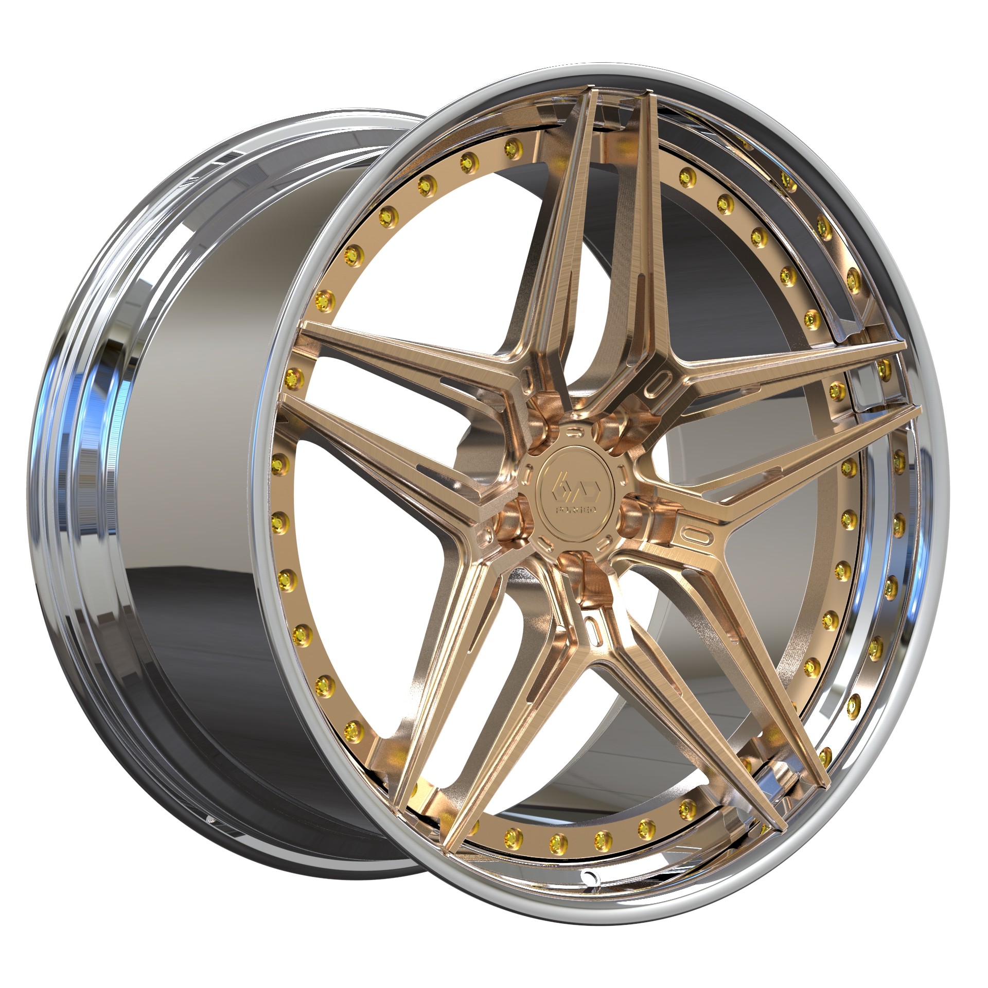 Heavy Duty Light 2-PC Forged Aluminum Alloy Rims 20 21 Inch For Sport Cars