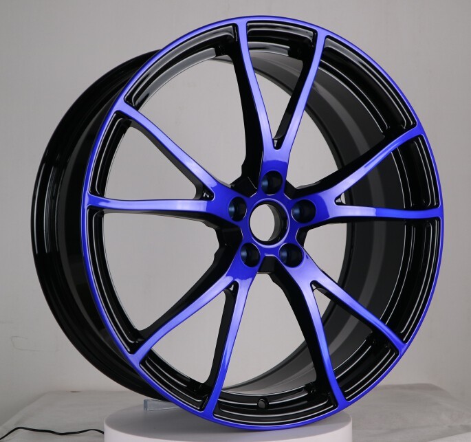 Dark Blue Offsets Rims china production monoblock dark blue machined face forged alloy wheels ...