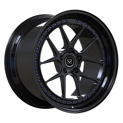 Staggered Black Face Lip 2 PC Forged Wheels 19inch For Toyota Supra Luxury Car Rims