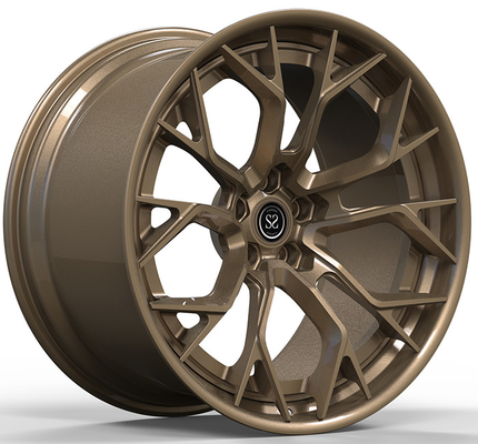 Custom 2 PC Forged Aluminum Alloy Rims Satin Bronze 21 22 23 Inch For Ferrari 458 488