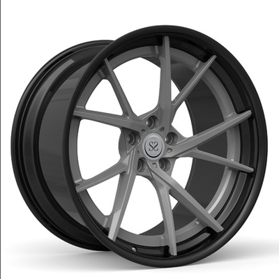 Matte Gun 2 Piece Forged Wheels Metal Spokes 20inch Rotational Satin Black Lips Rims