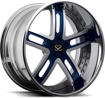 Polished Lip 2PC Forged Rims Wheels 20x11.5 20x12 Black Machined Face