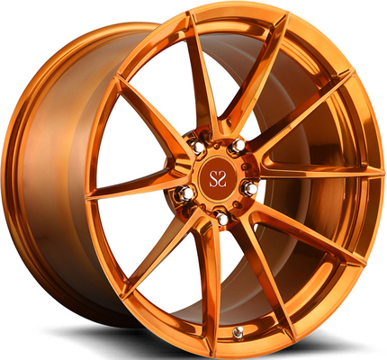 18 19 20Inch 1pc Forged Alloy Wheels 5x112 5x120 Orange Machine Face Custom Rims