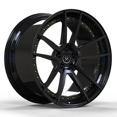 Staggered 20 21 Inch 2 Piece Forged Wheels Gloss Black For Bmw 740 Le
