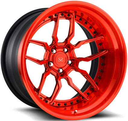 3 PC 5x120 BMW E90 320i Wheels  18 19 20 21 22Inch Red Machine Face Forged Alloy Custom Rims