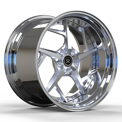 Volvo XC90 B5 2021 20x9.0 Custom 2-PC Rims Polished Lip+Brushed Disc