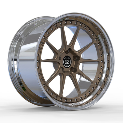 Audi S7 2019 19x8.5  5x112 ET25 Custom 2-PC Forged Rims Tuning Styles Matt Broze Disc and Polished Lip