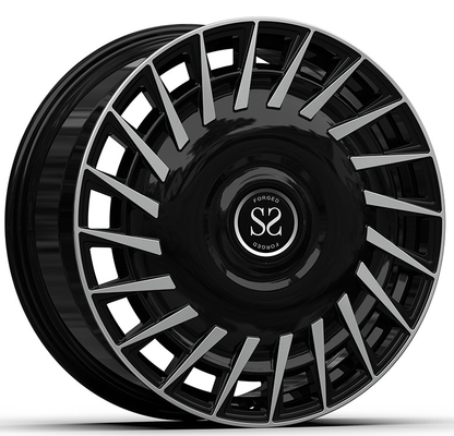 6x139.7 22x9.5 Custom 1-PC Rim Black Machined Face For Lexus 600