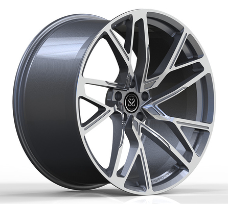 BMW 730D 21x9.0 and 21x10.5 1-PC Forged Wheels Custom Gun Metal Machined Spokes